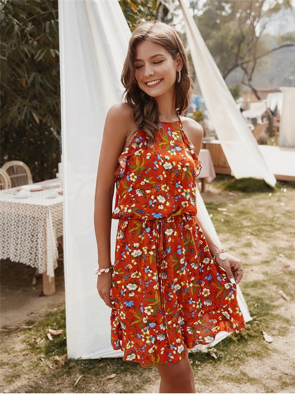 Burnt floral summer dress