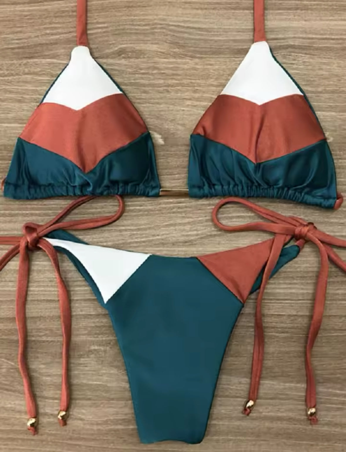 Colorblock Chic Triangle Bikini Set