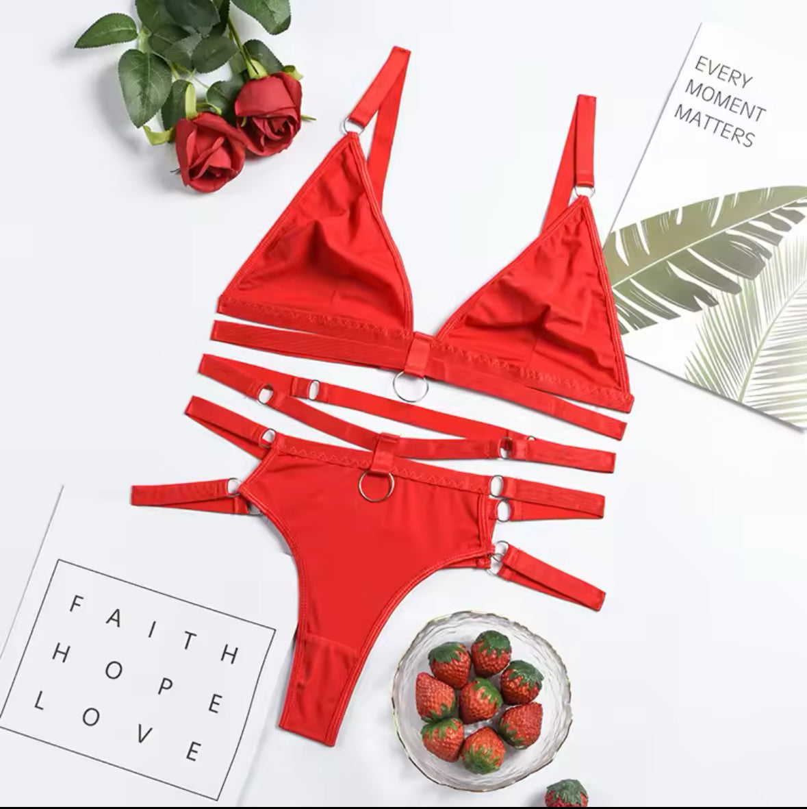 Ring the Alarm Red Lingerie Set