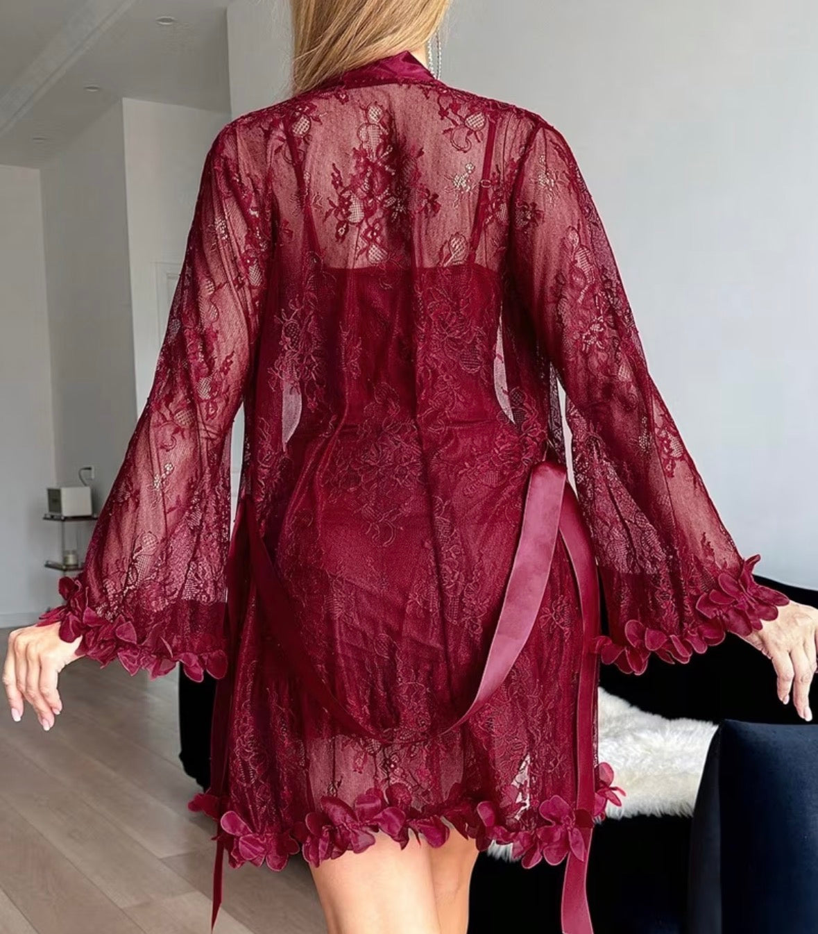 Velvet Rouge Lace Corset Set