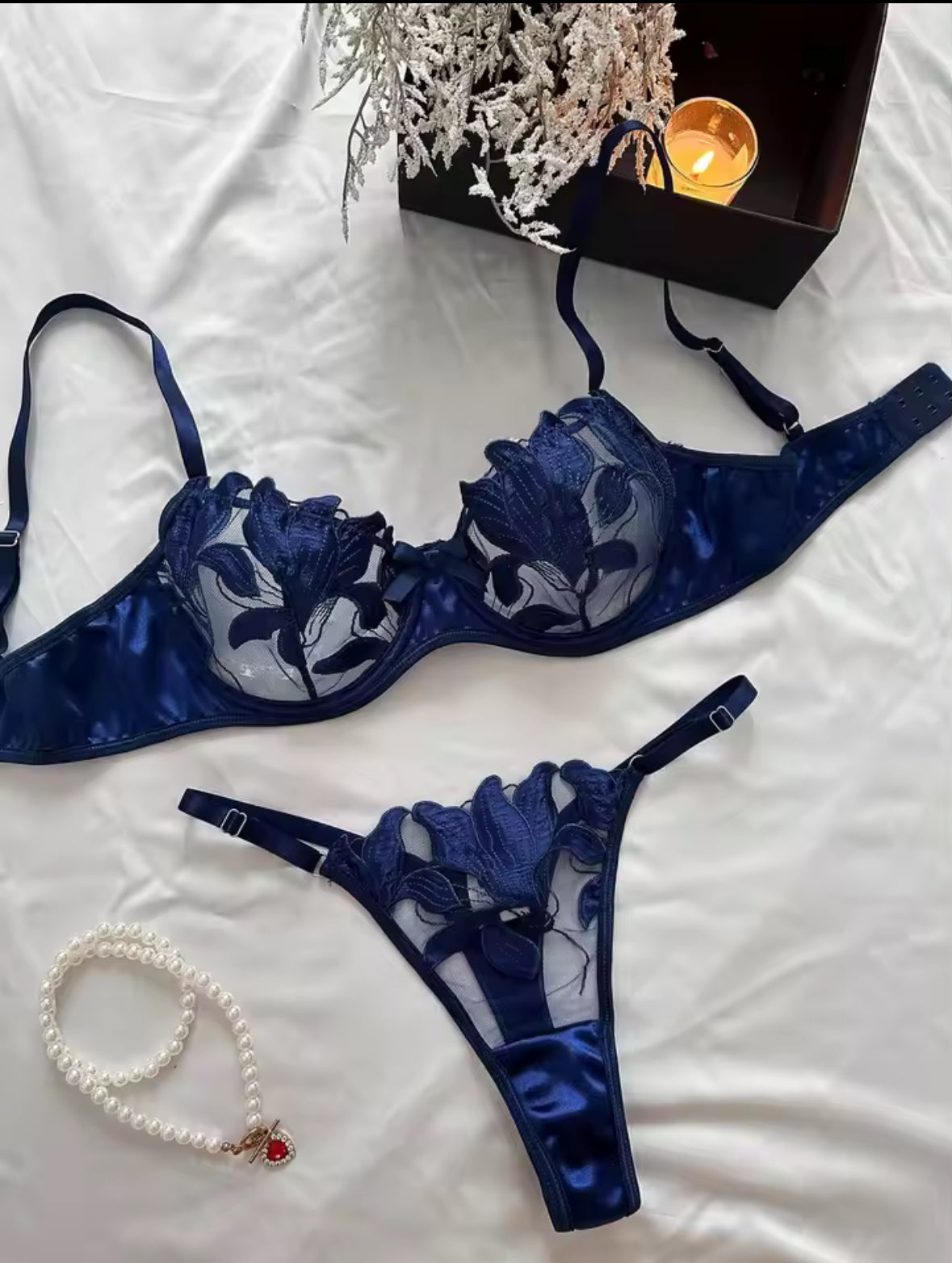 Floral Embroidery Sexy Lingerie Set