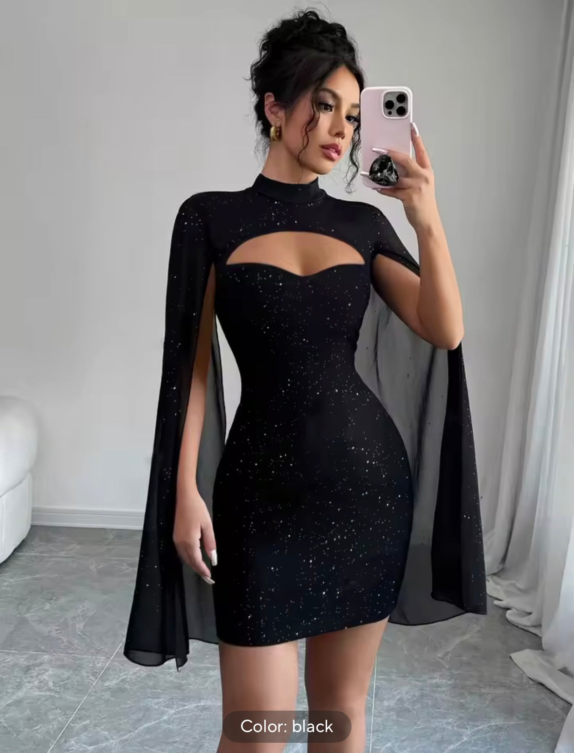 Midnight Muse Cape Dress