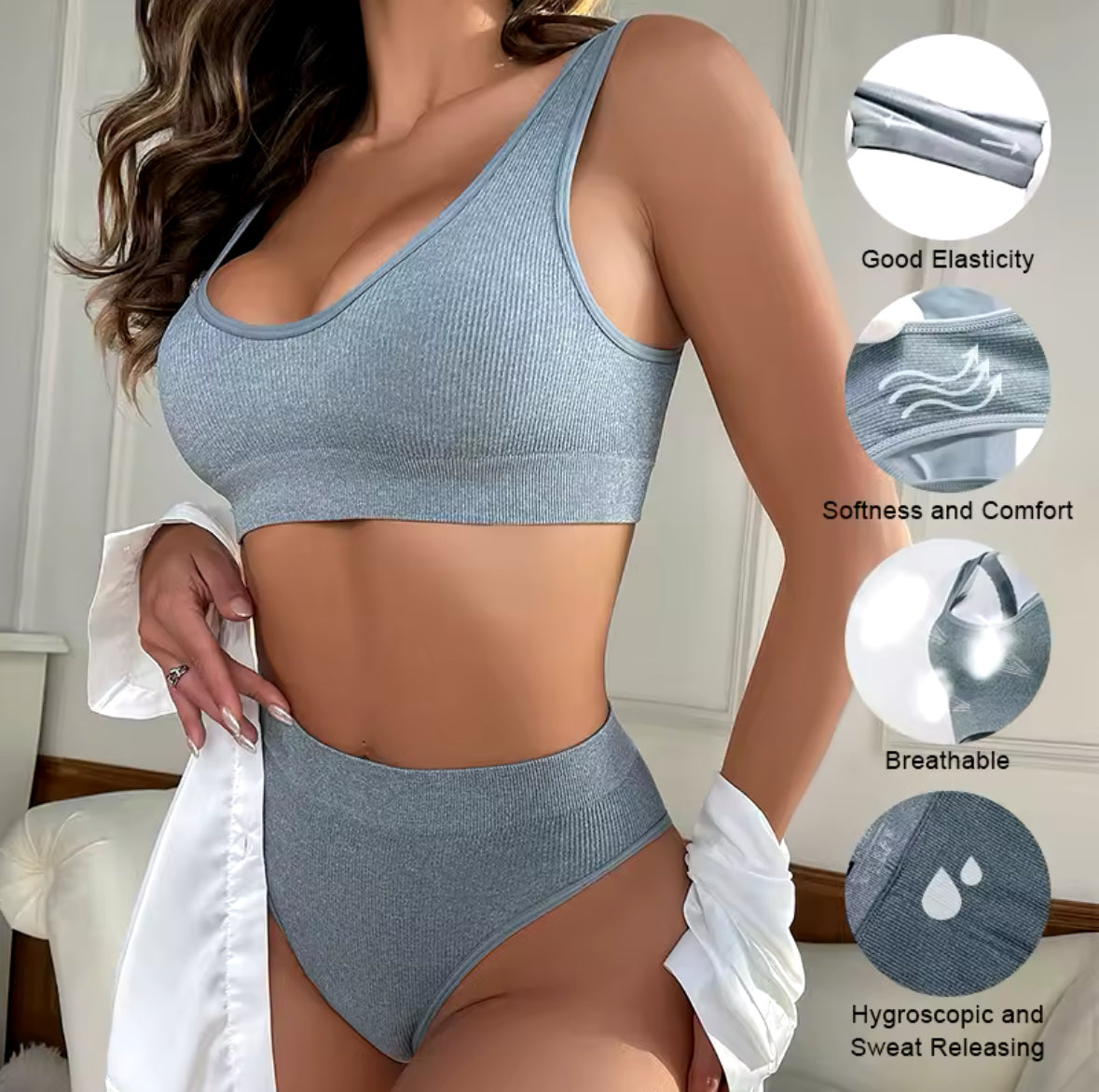 Seamless Wireless Bra & Underwear Set - Stylish, Comfortable, and Supportive