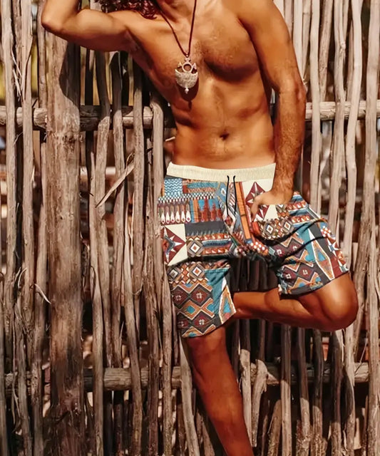 Tribal swim trunks