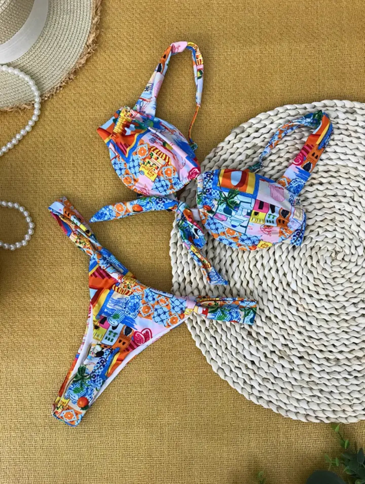 Sexy Floral Push-Up Bikini Set