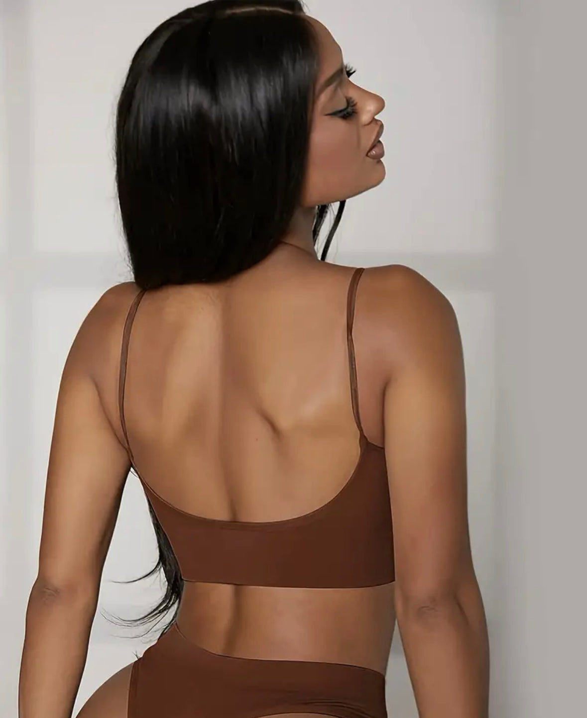 Wireless brown bra set