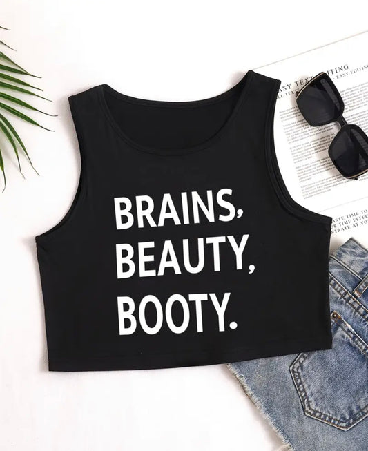 Brains & Beauty Crop Top