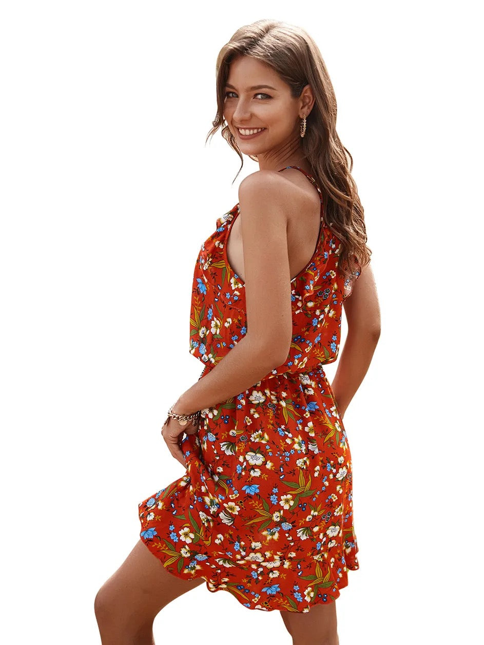 Burnt floral summer dress