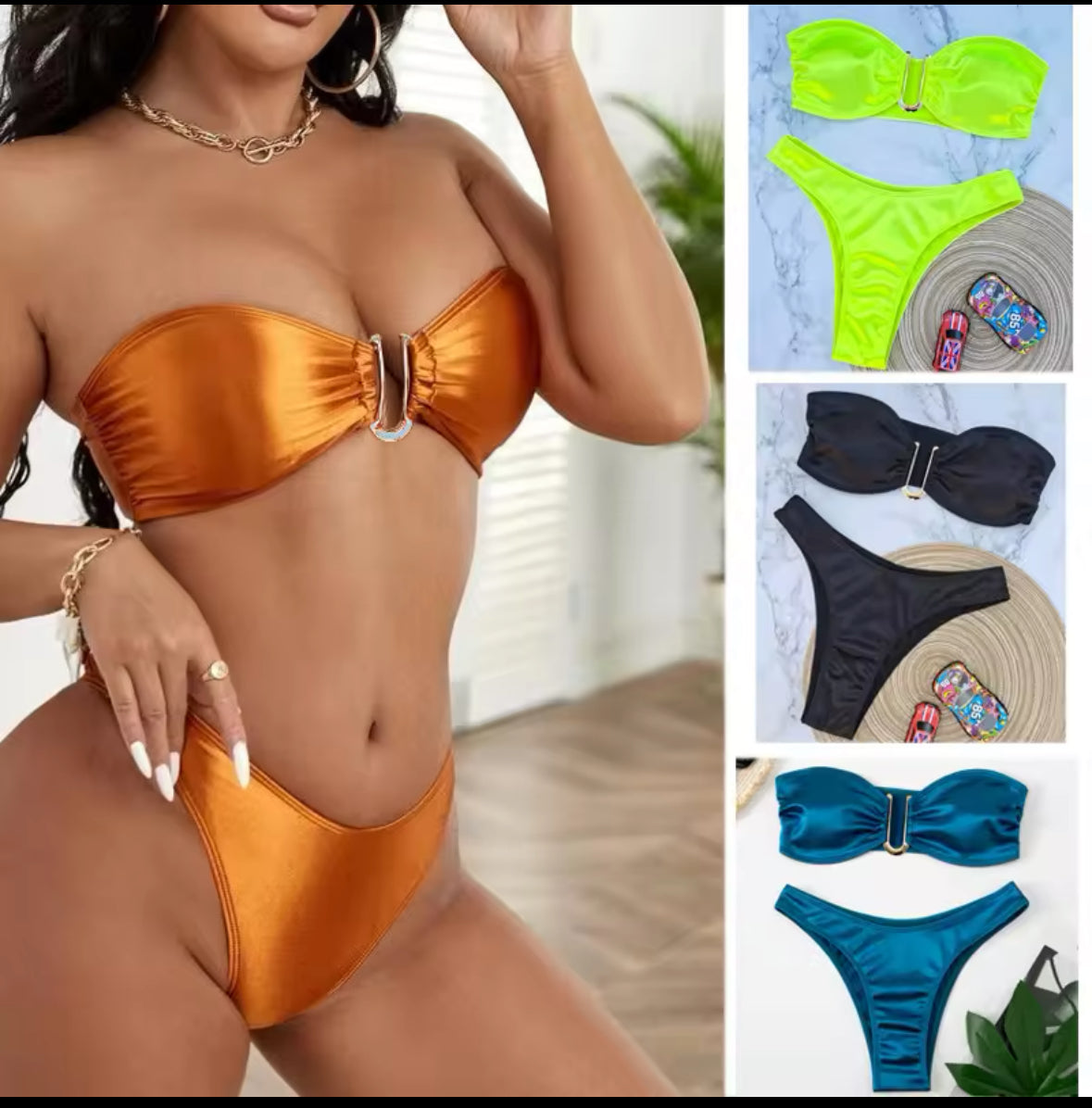 Bandeau BAE-kini Set Off Shoulder Two-piece Swimwear